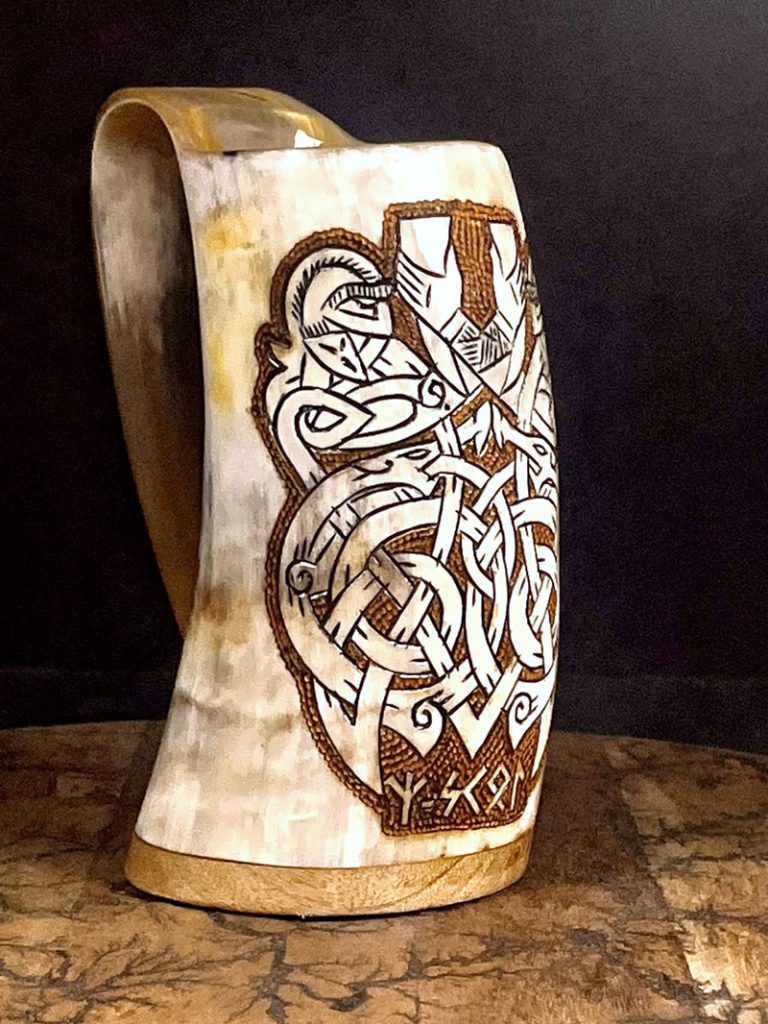 AlgizRune Art - Buffalo Horn Mugs