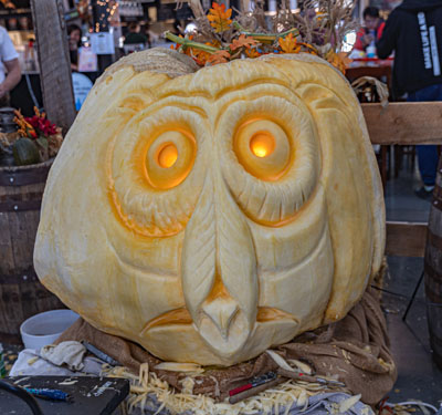 Last year's pumpkin carving at Calgary Farmers' Market