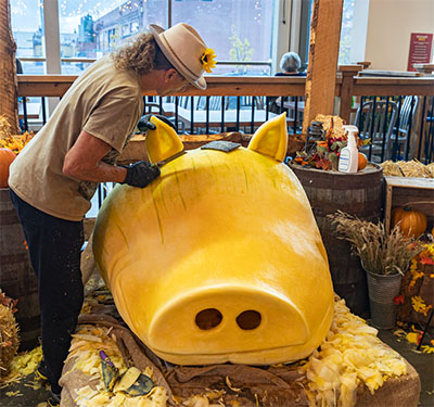 Last year's pumpkin carving at Calgary Farmers' Market